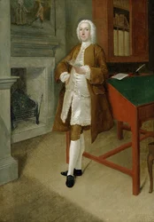 Een onbekende man in een bibliotheek, c.1740-41